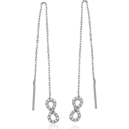 Original 925 Sterling Silver Chained Infinity Earring , Quality products , Flashy Designs , Hundreds of kinds of earrings