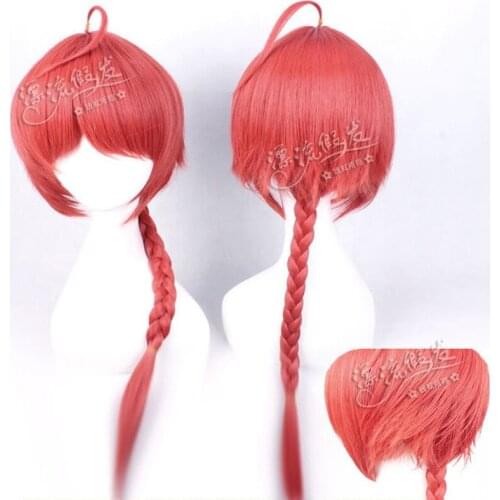 Anime Gintama Kamui Mother Kagura Cosplay Wig Silver Soul 50cm Long Orange Red Wigs Heat Resistant fiber Synthetic fake hair