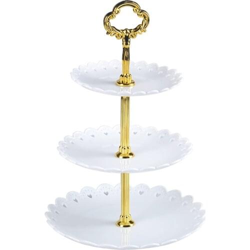 Cake Dessert Rack Plates Explosion Style European Wedding Party Multi Layer Plastic Three-tier Fruit Tray Snack Candy Tray