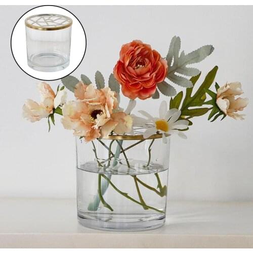 Nordic Clear Glass Vase Thickened Transparent Round Flower Vase Creative Dried Flower Bottle Living Room Home Office Bar Decor