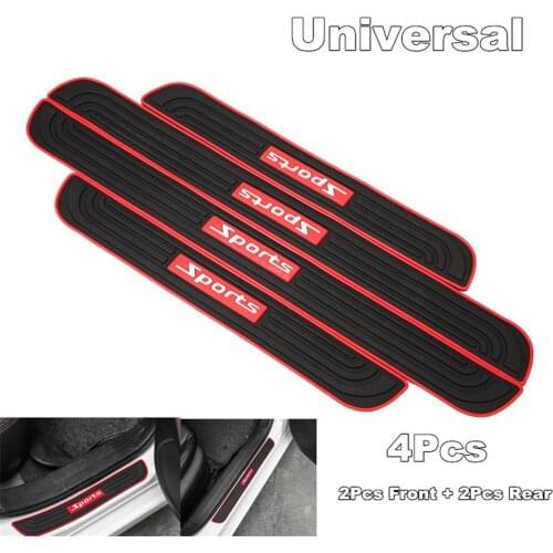 4pcs Rubber Car Door Pedal Non-slip Pad Cover Sport Style+1 Pcs Bumper Corner Protector