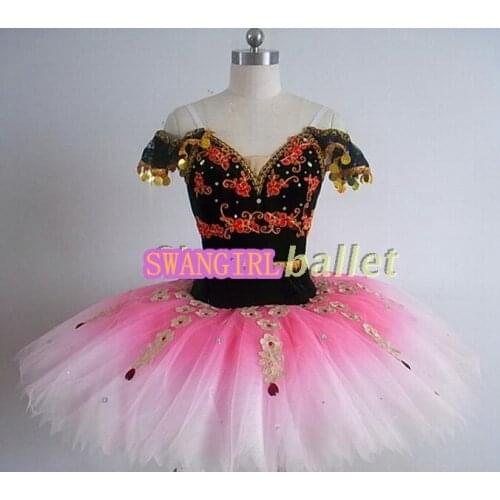 Pink black swan lake ballet cosutmes girls calssical ballet tutu professional ballet costumes sleeping beauty SB0062