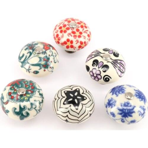 40mm*35mm Multicolor Cabinet Handles and Knobs Cabinet Knobs and Handles High Quality Furniture Ceramic Knobs One Piece