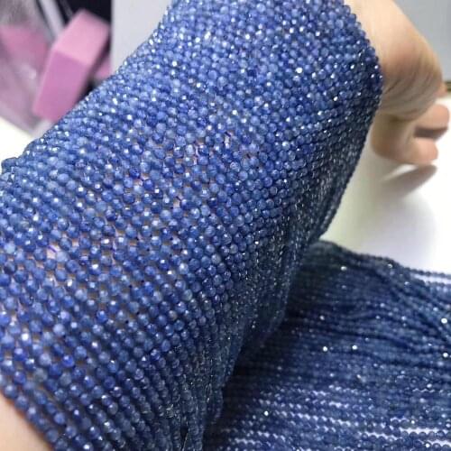 Blue sapphire round faceted 2/3/4mm for DIY jewelry making loose beads FPPJ wholesale beads nature gemstone