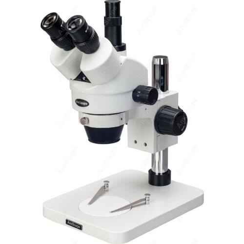 Pillar Stand Trinocular Microscope--AmScope Supplies 7X-90X Table Pillar Stand Zoom Magnification Trinocular Stereo Microscope