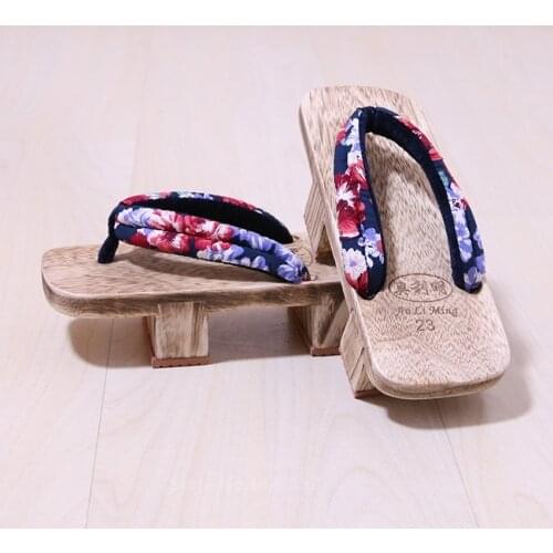 Unisex Woman Paulownia Wooden Japanese Traditional Geta Clogs Man Anime Cosplay Slippers Summer Flip Flops Outdoor Sandals