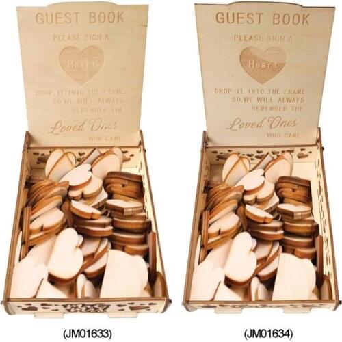 Unique Rustic Sweet Wedding Guest Book Wooden Hearts Drop Box Delicate Necessary Household Wedding Decoration Supplies