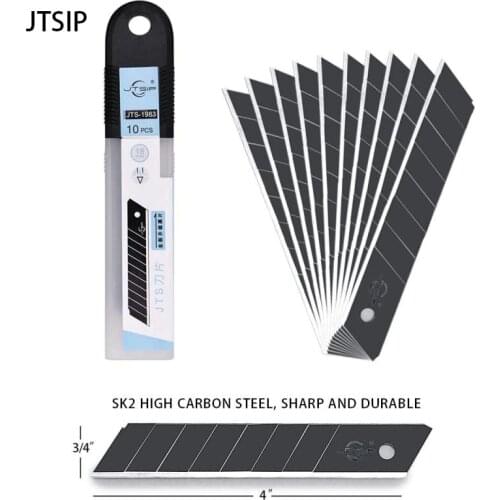 JTSIP Utility Knife Cutter 10pcs/box High-carbon Steel SK2 Blade Paper Cutter Knife For Stationery Art Supplies Knife Tool Blade