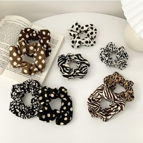 Vintage Scrunchies For Girls Pattern Print Hairt Accessories Children Kids Hair Trim Tools Hair Ring Head Rope Headdress