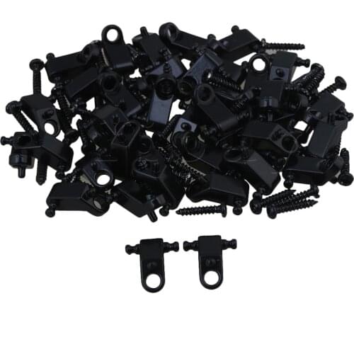 Yibuy 100pcs String Retainers Roller String Trees Black for Electric Guitar