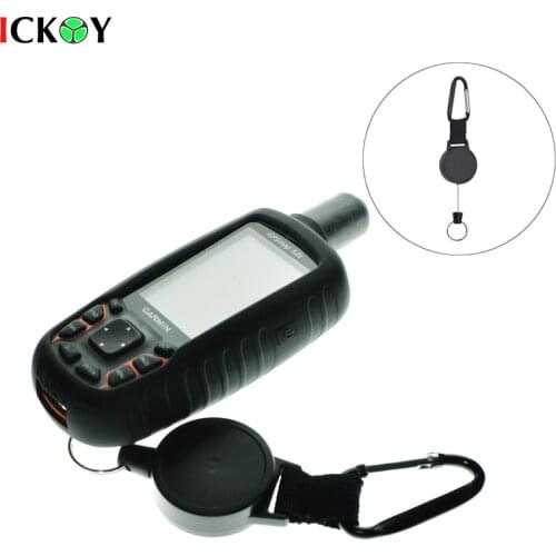 Silicone Protect Case Cover Skin + Retractable Lanyard Stainless Cable Holder for Garmin GPSMap 62 63 64 62s 64s 62st 64st 62sc