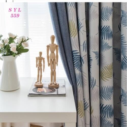 Nordic Luxury Printing Blackout Curtains for Living Room Stitching Curtain Bedroom Tulle Window Treatment Home Decoration Custom