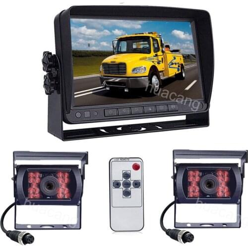 12V-24V 7" TFT LCD HD Monitor with 2 18LEDs Night Vision Waterproof Reversing Reverse Rear View Camera Kit for RV Bus Trailer