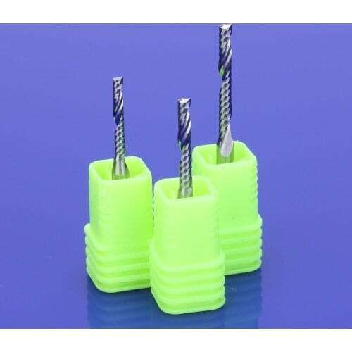 10Pcs 3.175x28mm Single Flute Spiral Cutter 3A TOP Quality CNC End Mill Carbide router bit For Acrylic PVC MDF Milling Cutter