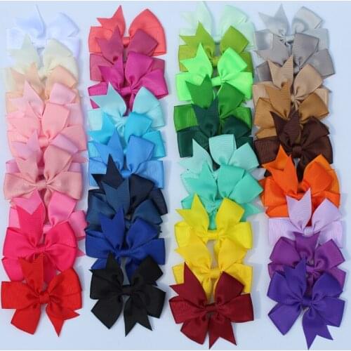 100pcs/lot 3'' Baby Girl Grosgrain Ribbon Boutique Hair bows WITHOUT Alligator Clips Pinwheel Bow For Children kids hairbow