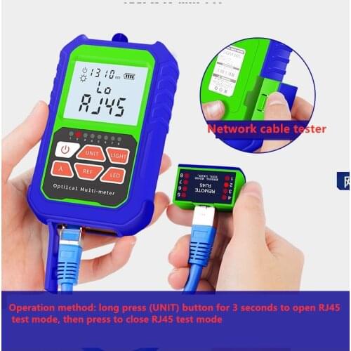 2 IN 1 High Accuracy Optical Power Meter with RJ45 Fiber Tester Self-Calibration with 6 Wavelengths