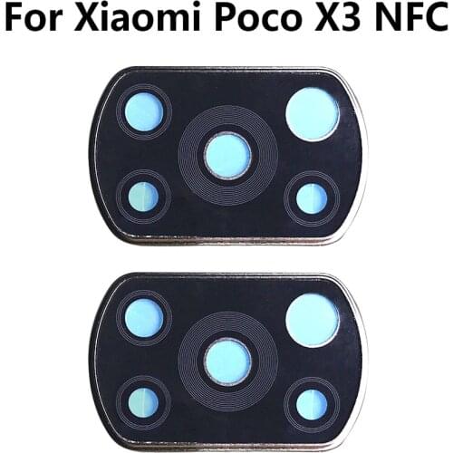 20PCS Rear Back Camera Glass Lens For Xiaomi POCO X3 NFC Global Version Camera Glass With Glue Adhesive With Cover Frame Holder