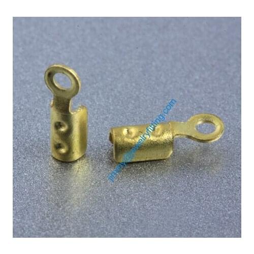 2013 jewelry findings Base metal foldover crimps for Cord Chain ends