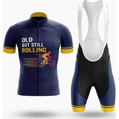 2021 Old But Still Rolling Cycling Jersey Set Sports Team Bike Clothing Quick Dry Summer Sleeved Cycling Shirt Bib Short Gel Pad