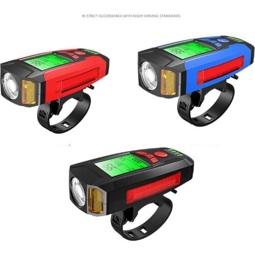3 in 1 bicycle light USB bicycle front light 5 LED waterproof flashlight handle light horn with bicycle tail light 2020 modelKit