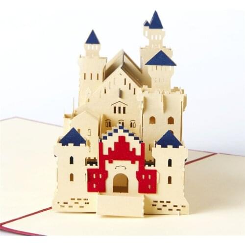 3D Laser Cut Handmade Swan Fort Schloss Neuschwanstein Paper Invitation Greeting Cards PostCard Business Party Creative Gift