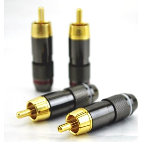 4pcs hi-end RCA Plug Gold Plated Audio/Video Connector hifi RCA plug for Speaker Cable Amplifiers