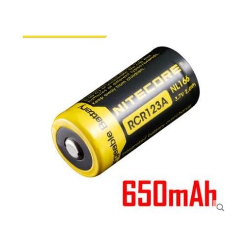5PCS freeshipping Original NL166 RCR123A Rechargeable Li-ion Battery with 650mAh 3.7V 2.4Wh