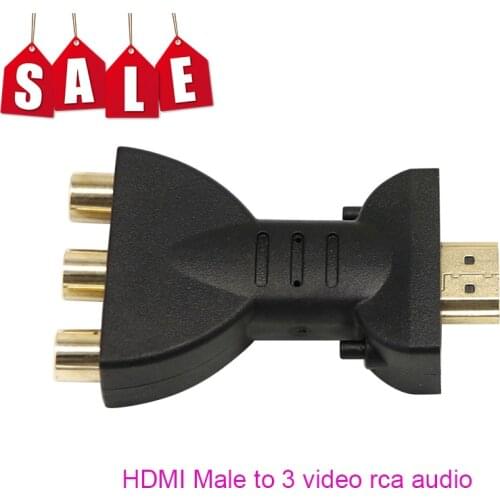 Audio Video Adapter -compatible Jack to 3 RCA Video Audio AV Adapter Component Converter for DVD Projector Converter