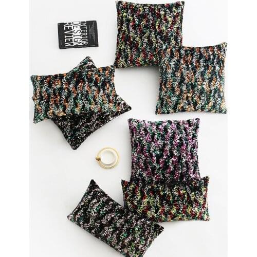 Shiny Sequins Pillow Case Cover 2021 New Fashion Home Sofa Decorative Accessories 45x45cm Cushion Cover capa de almofada T641