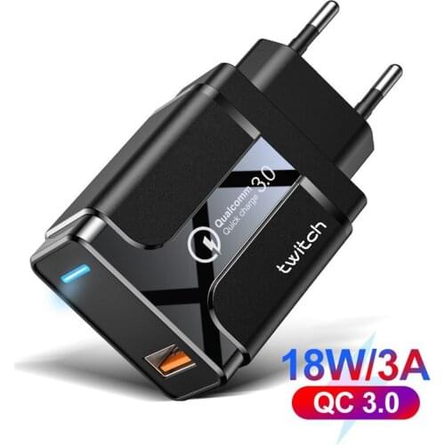 18W Quick Charger Mobile Phone USB Charger For iPhone Xiaomi Samsung QC3.0 Phone Fast Charging Wall Travel Charger Adapter