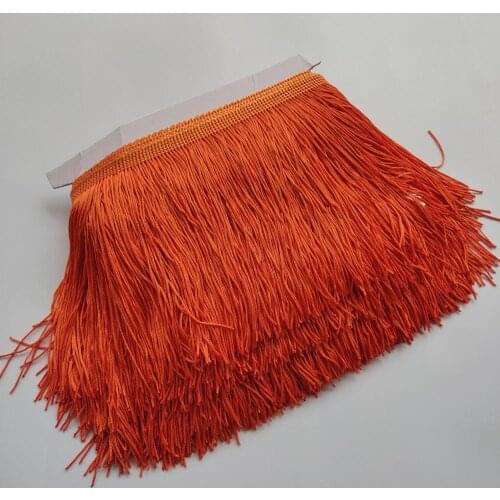 1Meters Pretty Deep Orange 15CM Long Lace Fringe Trim Polyester Tassel Fringe Trimming Diy Latin Dress Stage Clothe Accessories