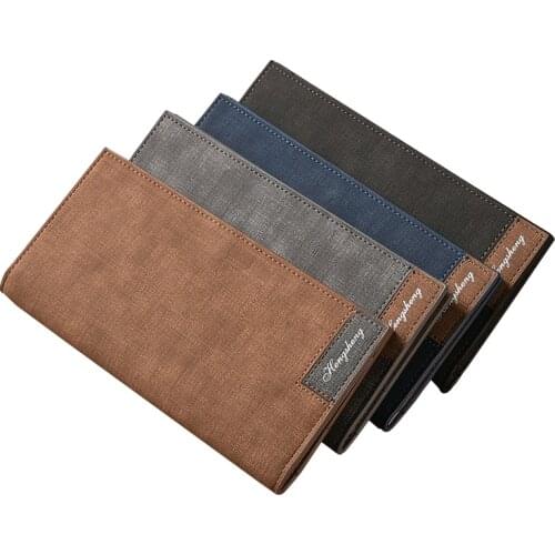 Long Simple Designer Mens Soft Leather Wallet With Hasp Man Slim Billfold Purse Card Holder 4 Colors
