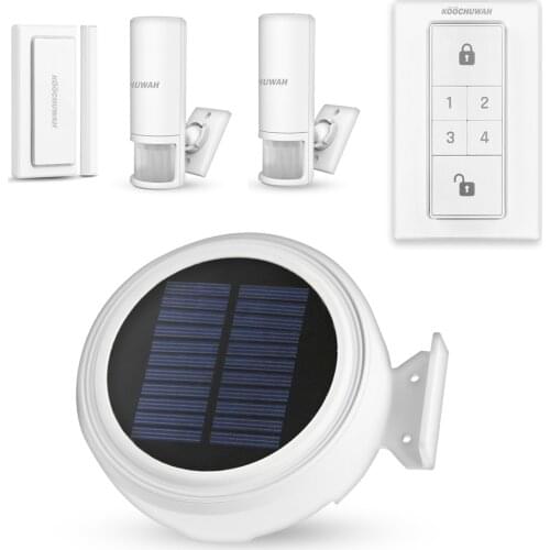 Home Alarm Wireless Hub Solar powered Security System with Door Sensor Open Close Burglar Alert for Home