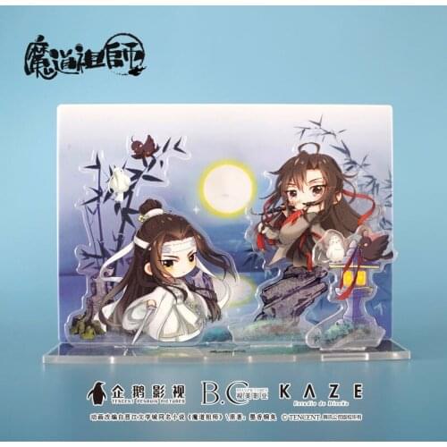 Grandmaster of Demonic Cultivation Double-sided Q Version Scene Stand Figure Model Plate Anime Desktop Toy GiftWuxian Wangji