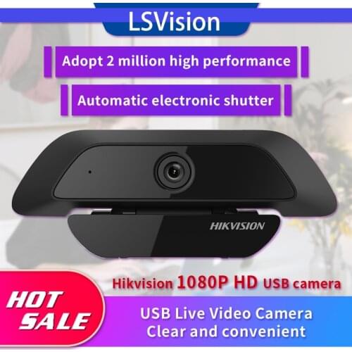 HIKVISION DS-U12 Full HD 1080P USB Webcam with Mic Computer Camera,Flexible for Laptops, Desktop Webcam Camera