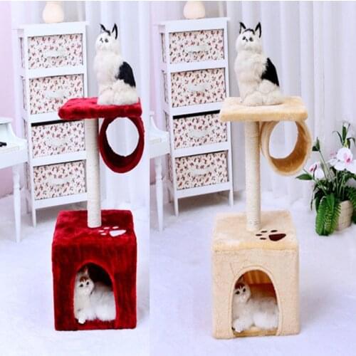 Pet cat toy with cat nest cat platform cat jumping platform sisal post cylinder cat tree cat climbing frame cat shelves