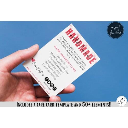 Printable Washing Instructions,Care instructions template,Care Card For shirts,Shirt Packaging, Instant Download,Wash Care Card