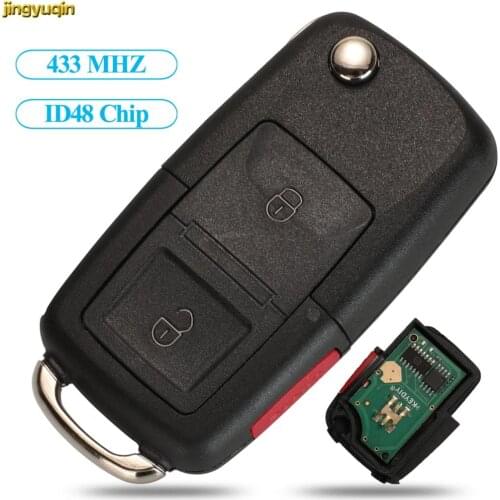 Jingyuqin Remote Car Key 433MHZ ID48 For Volkswagen VW Passat Golf MK4 Bora Polo 1J0959753N/753AG/753CT 7M3959753 2 Button