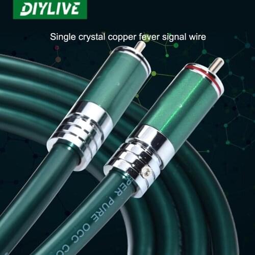 HIFI RCA cable high quality 7N OCC dual RCA male to dual RCA male audio cable single crystal copper fever signal cable