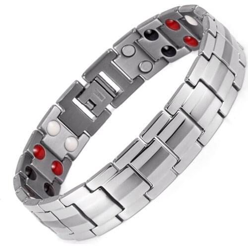 Fashion Jewelry Healing FIR Magnetic Titanium Bio Energy Bracelet For Men Blood Pressure Accessory Bracelets
