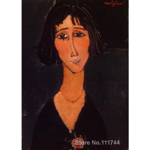 Young Girl Wearing a Rose Amedeo Modigliani painting wall art for office space Handmade High quality