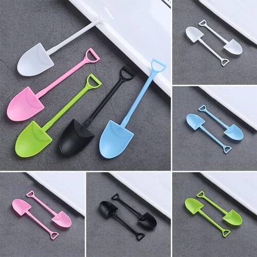 New 100Pcs/Set Disposable Scoop Shovel Ice Cream Small Potted Flower Pot Spoon