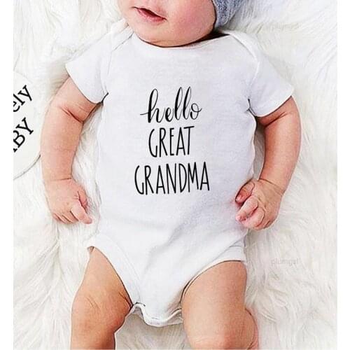Baby girl clothes baby boy clothes Printing Hello Great Grandma Cotton Romper for newborns romper for toddler jumpsuits