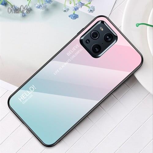 For OPPO Find X Original Tempered Glass Coque For OPPO Find X3 Pro Lite Case Hard Mirror Edge Shockproof Back Cover Find X2 Neo