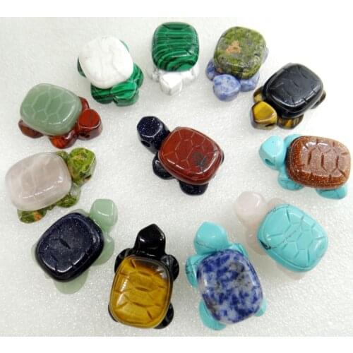 Natural Stone Quartz Crystal aventurine Hand Carved Turtle Pendant For DIY Jewelry Making Necklace Accessories 1pcs