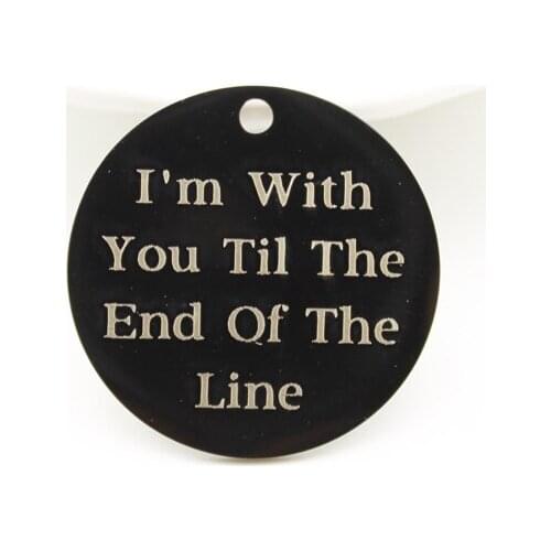 20pcs I'm With You Til The End Of The Line Charms Stainless Steel Pendant Lover Charm DIY Handmade Accessories