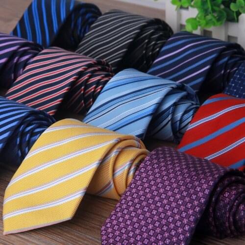 Polyester Silk One Size Stripe Ties for Wedding Business Party Men Neckties Christmas Gifts for Men