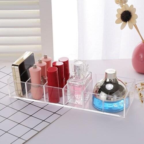 Clear Acrylic Makeup Organizer Blush Lipstick Holder Makeup Compact Powder Holder Case Cosmetic Storage Box Eyeshadow Organizer