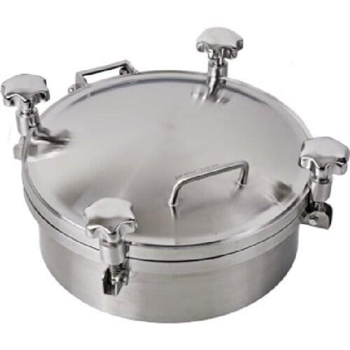 Sanitary 250mm Round Pressure Tank Manhole Cover 304 and 316L Stainless Steel EPDM/SILICON