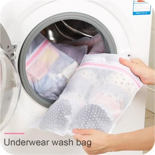 Foldable Wash Bags Zippered Mesh Laundry Storage Bags Delicates Lingerie Underwear Clothes Protection Net For Washing Machine